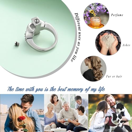 Diamond Cross Urn Ring for Ashes for Women Men for Hold Ash - size: 8