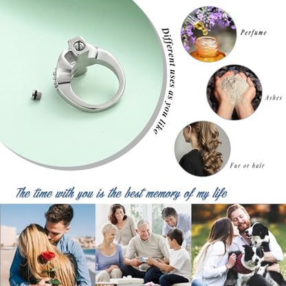 Diamond Cross Urn Ring for Ashes for Women Men for Hold Ash - size: 8