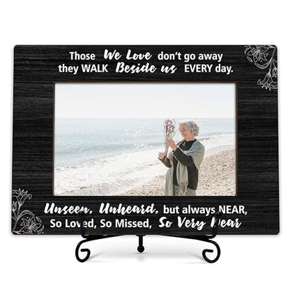 Sympathy Photo Frame Gifts, In Memory of Loved One Remembrance Frames, Those We Love Don't Go Away Wooden Picture Frame With Stand, Bereavement Gifts For Loss Of Family Friends -11