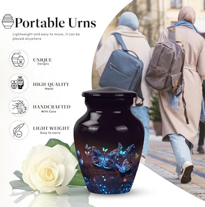 Butterfly Urn, Small Urn for Ashes Butterfly - 3 Inch Mini Urn for Sister | Cremation Miniature Urns with Butterfly, Final Remains Containers Butterfly - size: 3 inch Keepsake 1PC