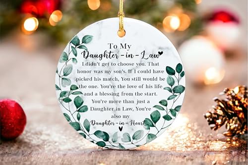 to My Daughter-in-Law Christmas Ornament from Mother in Law, Daughter in Law Gifts Xmas Tree Hanging Ornament, Christmas Keepsake - color: Daughter in Law