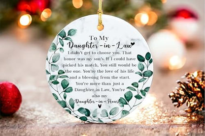to My Daughter-in-Law Christmas Ornament from Mother in Law, Daughter in Law Gifts Xmas Tree Hanging Ornament, Christmas Keepsake - color: Daughter in Law