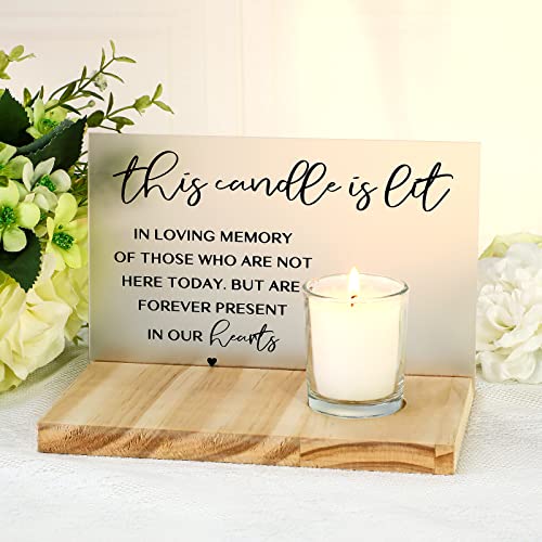 Jetec 3 Pcs Memorial Candle Set with Sign and Tray Sympathy Gifts, Wing | Loving Memory Decor, During Bereavement, Remembrance Centerpiece at Funeral, Grief Support Present, Condolence Tribute