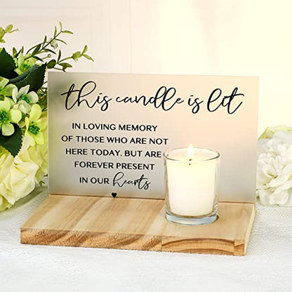 Jetec 3 Pcs Memorial Candle Set with Sign and Tray Sympathy Gifts, Wing | Loving Memory Decor, During Bereavement, Remembrance Centerpiece at Funeral, Grief Support Present, Condolence Tribute
