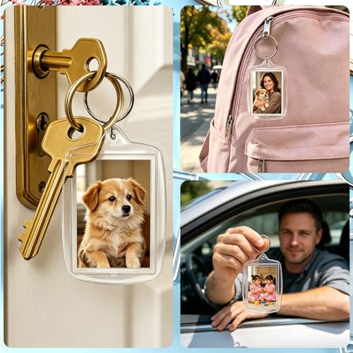Qyyiguf Clear Photo Keychain - size: 30PCS 2.4 x 1.6inch