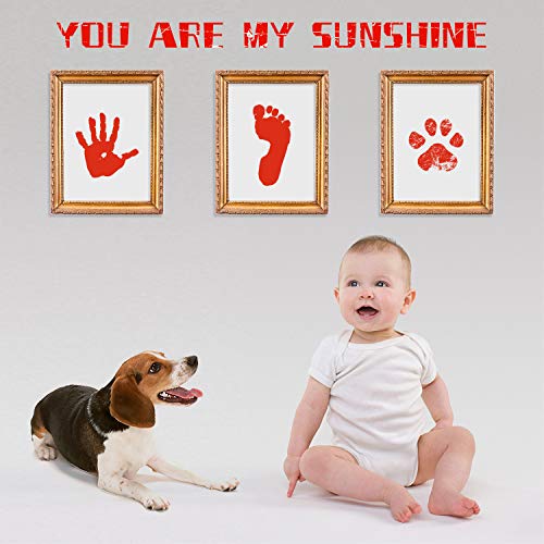 Ink Pad, 5x4'' Washable Non-Toxic Ink Stamp Pad for Baby Footprint Handprint, Red - color: Red