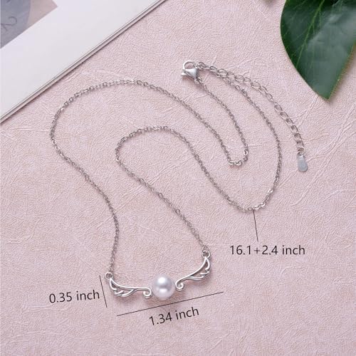 Aesnefe Loss of Mother Grief Gift, Sympathy Gift, Mom Remembrance Necklace, Mom Memorial Gifts for Daughter, Bereavement Keepsake Condolence, Mother Passed Away Gifts - style: Angel Wings