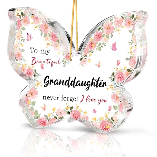 Graduation Keepsake Gift for Granddaughter, Butterfly Symbol of Growth & New Journey Class of 2026 Keepsake, Perfect for Wedding Birthday Blended Family Celebration 3.1''x2.1'' - color: Grand
