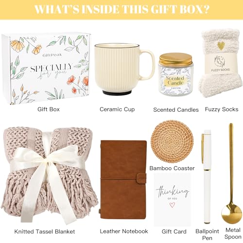 Gifts for Women, Get Well Soon Gifts for Women, Sympathy Care Baskets, Thinking of You Care Package, Self Care Gifts, After Surgery Feel Better Gifts Blanket (Khaki) - color: Khaki