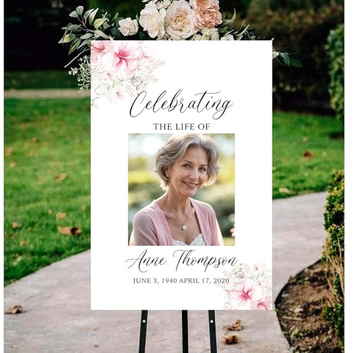 Personalized Funeral Welcome Signs, Celebration Of Life Yard Sign, Celebration of Life Decoration, Custom Memorial Sign, Minimalist Memorial Sign With Photo, Memory Signs For Funerals#10 - color: Design 10