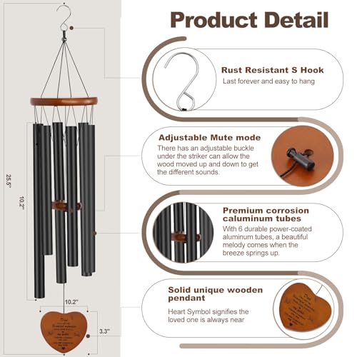Memorial Gifts for Loss of Father,Windchimes in Memory of a Loved One Sympathy Gifts for Loss of Dad Memorial Wind Chimes for Loss of Father Remembrance Funeral Bereavement Gifts - size: Father