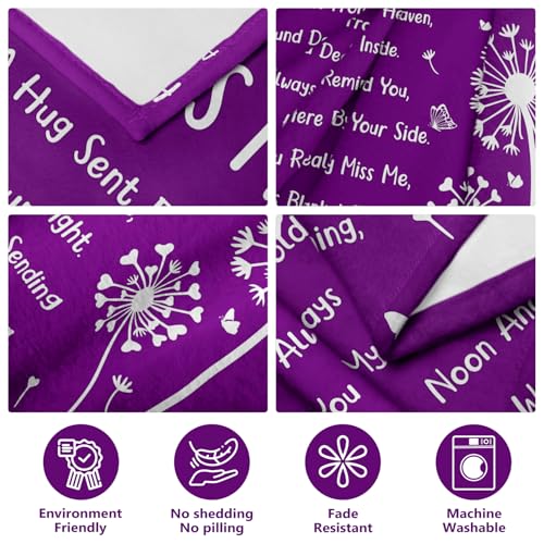 Memorial Gifts, Sympathy Gifts for Loss of Loved One, Blanket 60" x 50" - color: Purple