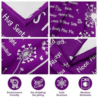 Memorial Gifts, Sympathy Gifts for Loss of Loved One, Blanket 60" x 50" - color: Purple