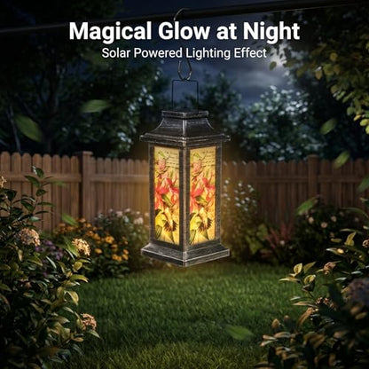 Topadorn Hummingbird Solar Lantern Outdoor Hanging Light - style: Hummingbird