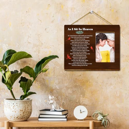 As I Sit in Heaven Wood Picture Frame,Memorial Sympathy Gifts for Loss of Loved One,Condolences Gift for Loss of Loved One,Bereavement Gifts Idea for Mom Father - style: Grandma-2
