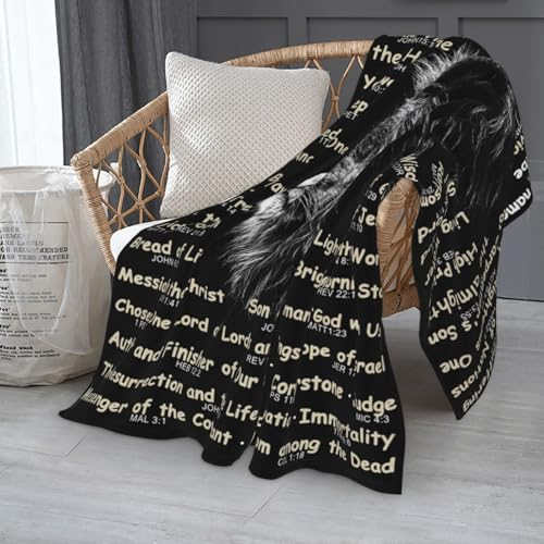 Names of God Gifts Blanket for Women Christian Gifts Faith Bible Religious Gifts Christian Inspirational Blankets Soft Flannel Throw Blanket 50"X40" - color: Lion, size: 50"x40"