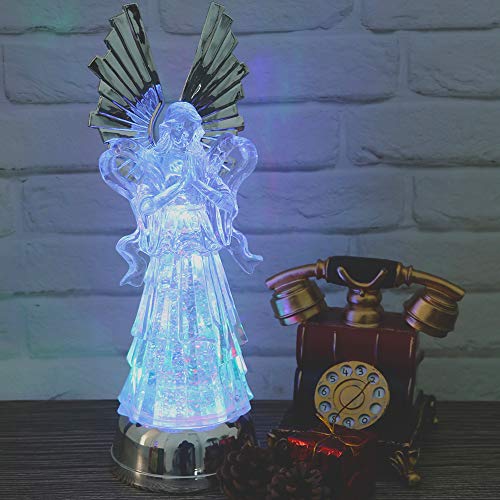Wondise 14” Color Changing Angel Lighted Water Lamp with 6 Hour Timer - color: 14” Angel Prayer