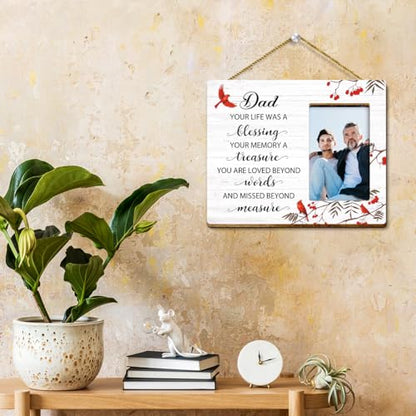 Your Life Was a Blessing Dad Wood Picture Frame,Memory Gifts for Loss of Dad,Memorial Gift for Loss of Daddy,Sympathy Gifts Condolences Gift - style: Dad-2
