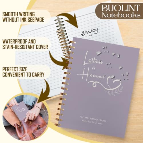 Letters to Heaven Grief Journal Gift, 5.5x8.3in（Purple） - color: Purple