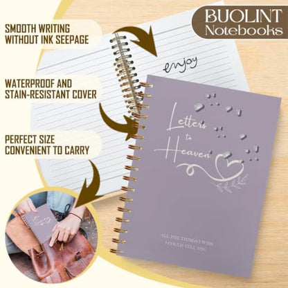 Letters to Heaven Grief Journal Gift, 5.5x8.3in（Purple） - color: Purple