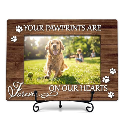 YSTEP Dog Memorial Picture Frame, Pet Loss Gift, Memorial Sympathy & Bereavement Gifts for Loss of Dogs, Pet Memorial Frame, Dog Wooden Photo Frames 4x6 In -G02 - style: Style 2