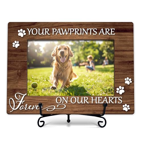 YSTEP Dog Memorial Picture Frame, Pet Loss Gift, Memorial Sympathy & Bereavement Gifts for Loss of Dogs, Pet Memorial Frame, Dog Wooden Photo Frames 4x6 In -G02 - style: Style 2