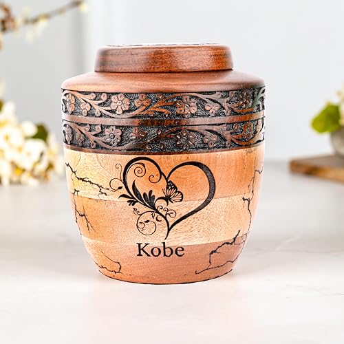 Ayan Handicrafts Wooden Urn Keepsake Urn for Ashes for Women - Heart Cremation Urn, Personalized Pet Urn, Funeral Urns for Human Ashes (Heart, Keepsake - 18 Cu.in) - color: Heart, size: Keepsake - 18 Cu.In
