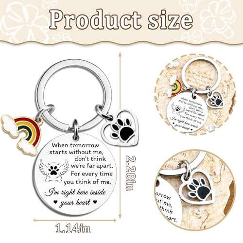 Rainbow Bridge Dog Memorial Gifts for Loss of Dog Keychain | Dog Passing Away Gifts Pet Memorial Gifts for Dog Puppy Sympathy Gift for Pet Lover Owner Friends