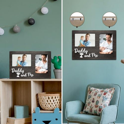 First Christmas for New Dad Gifts, Daddy & Me Baby 3D Photo Frame Hold 4x6 Inches Two Photos, New Dad Birthday Gift for Dad & Baby, Dad Gifts First Time Picture Frames Present - color: new dad