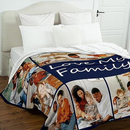 Custom Mom Blanket with Photos - 30" W x 40" L, Perfect for Christmas & Birthday Gifts - color: 04-6 Photos, size: Baby（30"×40")