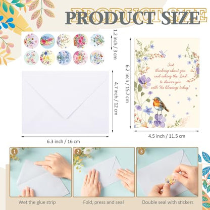 Motiskyy 72 Pack Religious Thinking of You Cards with Envelopes, Floral - style: Floral