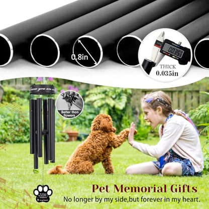 Pet Memorial Wind Chime, 30 Inches Paw Print Pet Remembrance Gift - color: No Longer