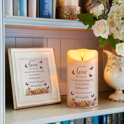 Flameless Memorial Candle, Real Wax LED Light with Remote Sympathy Bereavement Gifts for Loss of Loved One Sympathy Candles for Loss of Mother Father Mom Dad Son Remembrance Gifts (4" x 7") - color: Those We Love