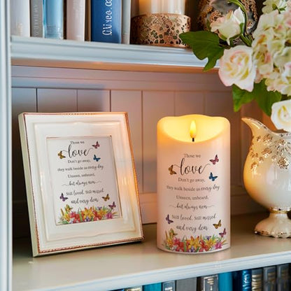 Flameless Memorial Candle, Real Wax LED Light with Remote Sympathy Bereavement Gifts for Loss of Loved One Sympathy Candles for Loss of Mother Father Mom Dad Son Remembrance Gifts (4" x 7") - color: Those We Love