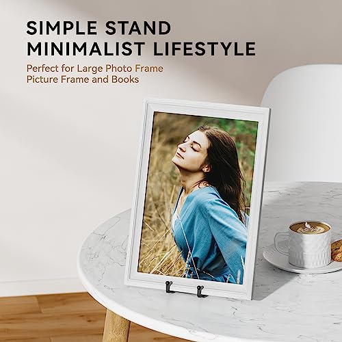 IPAME 4 Pack 10 Inch Large Plate Stands for Display - Metal Square Wire Plate Holder Display Stand + Picture Stand for Book, Platter, Plaque, Photo Easel - size: 10 Inch