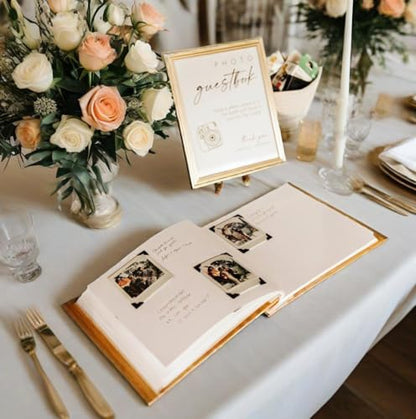 Calculs So Little So Loved Baby Shower Guest Book, Gold - color: White & Gold