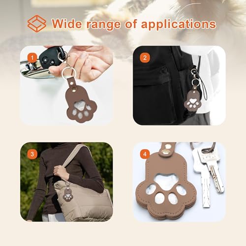 Pet Memorial Keychain Dog Paw Keepsake Photo Holder - color: 2pack Brown