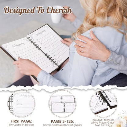 64 Pcs Funeral Guest Book Set for Memorial Service, Black, Tribute - color: Black, style: Tribute