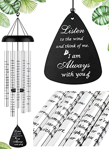 32'' Sympathy Wind Chimes Memorial Gift for Loss of Loved One Black | Bereavement Gift in Memory of Loved One, Memorial Gifts for Loss of Mother Father Condolence Rememberance - size: 32 inches