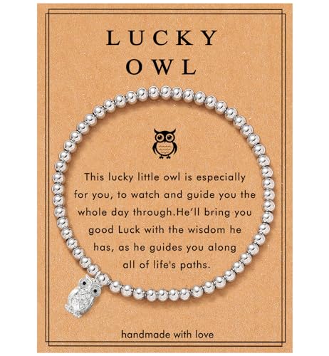 Bracelets for Women, Animal Evil Eye Bracelets, Birthday Graduation Christmas Gifts for Friends Sisters Mom Daughter - style: Owl