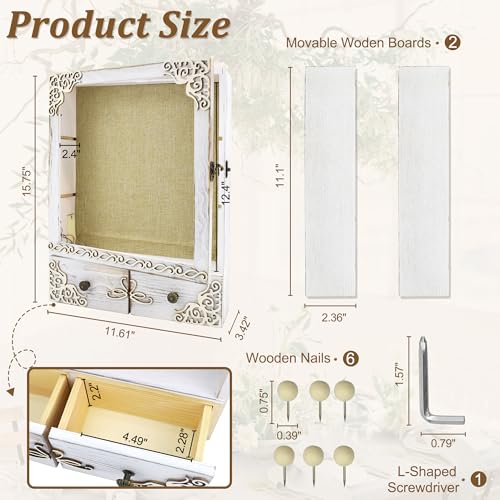 11x16 Wedding Shadow Box Frame with Shelves, White - color: Classic White