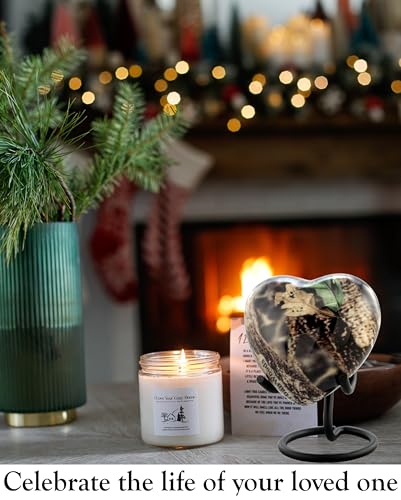 UrbanWoods Camouflage Heart Keepsake Urn for Ashes - Handcrafted Forest Memorial With Display Stand, Premium Case & Bag - Hunting Mini Urn