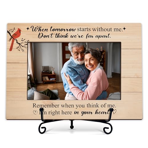 Sympathy Photo Frame Gifts, In Memory Of Loved One Remembrance Frames, Cardinal Themed Wooden Picture Frame With Stand, Bereavement Condolence Gifts For Loss Of Family Friends -45