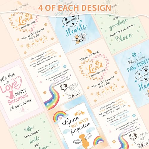 24 Pcs Loss of Pet Sympathy Cards - color: Pet Sympathy
