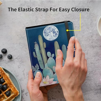 Small Photo Album 3.5x5 inch 80 Pictures PU Leather Photo Albums with Transparent Inner Pockets & Elastic Band for Wedding Boys Girl Travel Family Pictures - Cactus Moon - color: Cactus Moon, size: 3.5x5 Photo Album