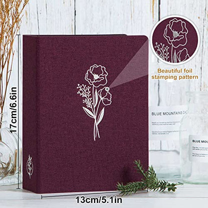Lanpn Photo Album 4x6 50 Pictures 2 Packs, Small Mini Capacity Linen Photo Book Sets, Each Pack Holds 100 Top Loader Vertical Only Picture for Kids Boy Girls Purple - color: Purple, size: 50 Pockets/2PK