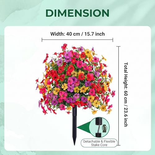 22" Large Artificial Flowers for Outdoor,184 Blossoms Fake Petunias - color: Mixed Wildflower