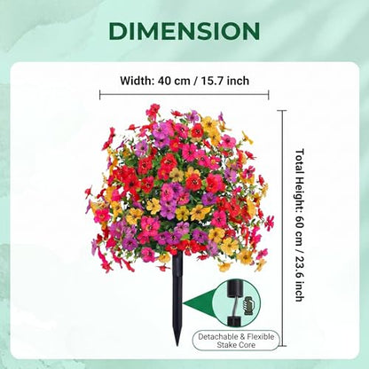 22" Large Artificial Flowers for Outdoor,184 Blossoms Fake Petunias - color: Mixed Wildflower
