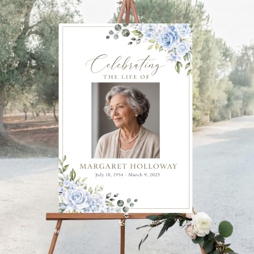 Personalized Funeral Celebration Of Life Welcome Sign #10 - color: Style 10