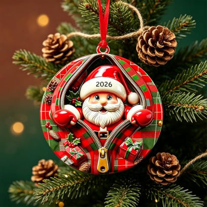 Santa Ornaments for Christmas Tree, 2026 Christmas Ornaments,3D Santa Claus - color: Santa